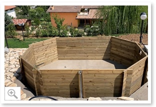 Montaggio piscina in legno rettangolare fuori terra TROPIC LUXE 460 - Foto 2