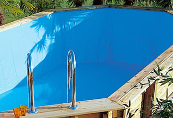 Kit piscina della  piscina in legno fuori terra da esterno Ocean 510 Liner azzurro: rivestimento interno o LINER azzurro