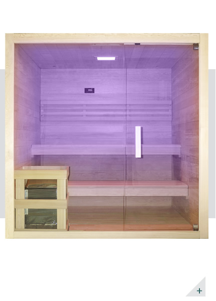 Sauna finlandese - Incluso nel kit sauna - Struttura in legno 200X150