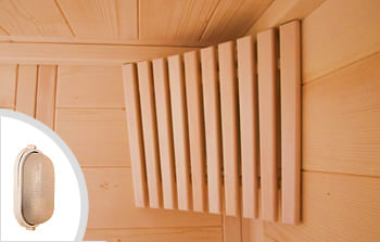 Sauna finlandese Regina 18 - Incluso nel kit sauna - Lampada e coprilampada in legno
