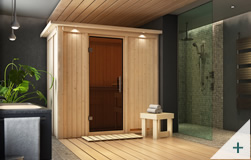Sauna finlandese classica Variado coibentata con porta in vetro GRAFITE con cornice LED
