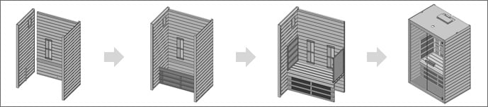 Sauna multifunzione Combi finlandese e infrarossi Bea 200 - Montaggio facilitato