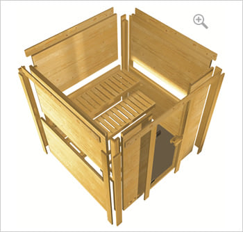 Sauna finlancese classica da casa in kit in legno massello di abete 40 mm Fiordaliso da interno: Kit spedito: Struttura in legno 