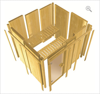 Sauna finlandese classica Fedora 2 coibentata: Kit sauna - struttura in legno
