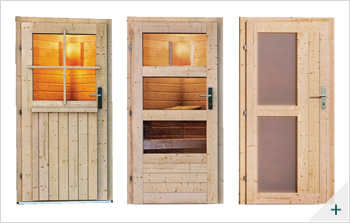 Sauna finlandese da esterno Ivana - Kit spedito: porta in legno a scelta in 3 varianti