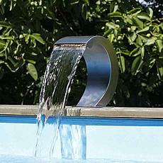 Cascata OASI in acciaio inox per piscina fuori terra o interrata