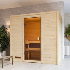 Sauna finlandese da interno in massello Selenia 38 mm